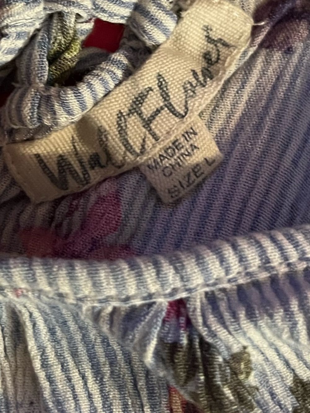 Wallflower Blue Striped Floral Lace-Trim Cami - Picture 4 of 4